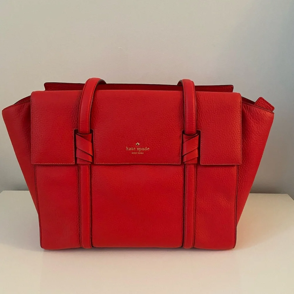 Kate Spade ABIGAIL SATCHEL PXRU7738 Women's Leather Tote Bag Red